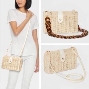 Straw Chain Shoulder Handbag - A New Day™ Natural